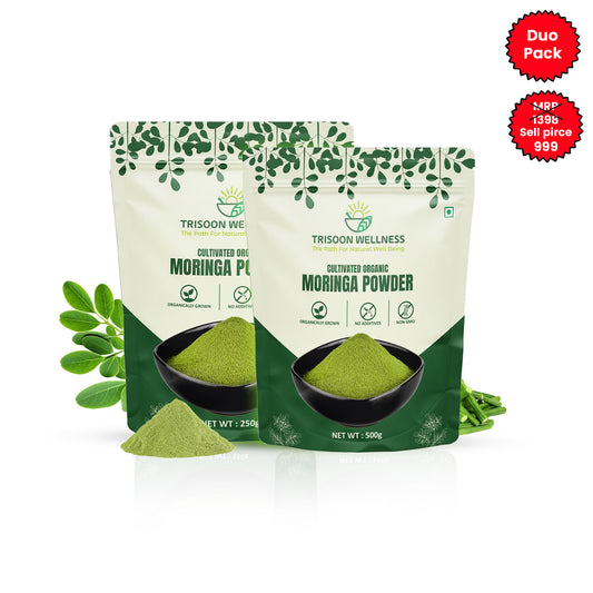 750gm Trisoon Wellness Organic Moringa Powder - Immunity, Digestion & Energy Support (750gm)(250gm Pack of 1 & 500gm Pack of 1)