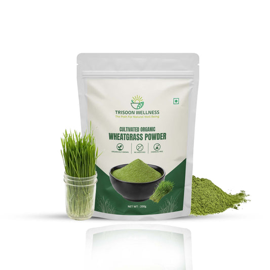 Trisoon Wellness Organic Wheatgrass Powder 200 gm Superfood | Wheat Grass Juice | Antioxidant, Detox your body | Improve Immunity and Energy